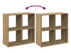 Librería divisora madera roble artisan 69,5x29x69,5 cm