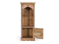 Librería en madera de mango con detalles florales pintados a mano