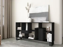 Librería estantería, 174x67x31, Diseño industrial, Negro