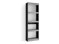 Librería estantería, 60x25x186cm, Salón - Comedor - Oficina, Con Almacenaje, Cemento
