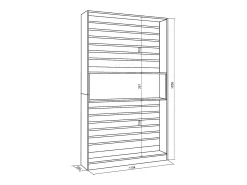 Librería estantería, 110x25x186cm, Salón - Comedor - Oficina, Chimenea eléctrica, Roble y negro