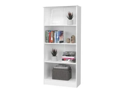 Librería haaus Flint, 3 estantes, Blanco, 70 x 32 x 159 cm