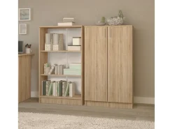 Librería haaus Flint, 2 puertas, Roble Sonoma, 70 x 32 x 122 cm