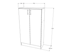 Librería haaus Flint, 2 puertas, Blanco, 70 x 32 x 122 cm
