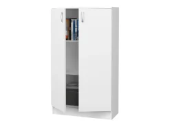 Librería haaus Flint, 2 puertas, Blanco, 70 x 32 x 122 cm