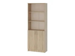 Librería haaus Flint, con puertas inferiores y 2 estantes, Roble Sonoma, 70 x 32 x 196 cm