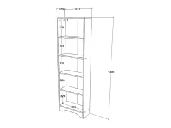 Librería haaus Vivy, 4 estantes, Blanco, 90 x 20 x 160 cm