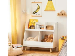 Librería Infantil para niños Estantería estándar Infantil Blanco 86 x 36 x 77cm KMB19-W SoBuy ES
