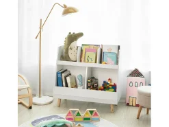 Librería Infantil para niños Estantería estándar Infantil Blanco 86 x 36 x 77cm KMB19-W SoBuy ES