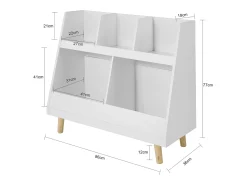 Librería Infantil para niños Estantería estándar Infantil Blanco 86 x 36 x 77cm KMB19-W SoBuy ES