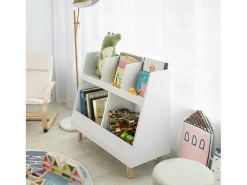 Librería Infantil para niños Estantería estándar Infantil Blanco 86 x 36 x 77cm KMB19-W SoBuy ES