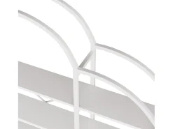 Librería moderna de metal 170×26×190 cm - forma de nube - 5 niveles de almacenamiento - blanco