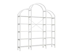 Librería moderna de metal 170×26×190 cm - forma de nube - 5 niveles de almacenamiento - blanco