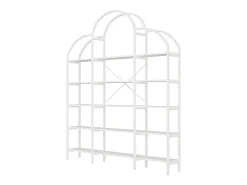 Librería moderna de metal 170×26×190 cm - forma de nube - 5 niveles de almacenamiento - blanco