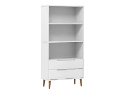 Librería MOLDE madera maciza de pino blanco 85x35x170,5 cm