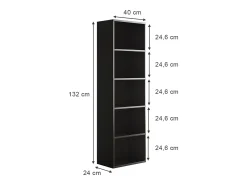 Librería negro 40x24x132 bob