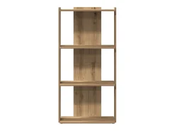 Librería 3niveles madera ingeniería roble artesanal 60x30x120cm