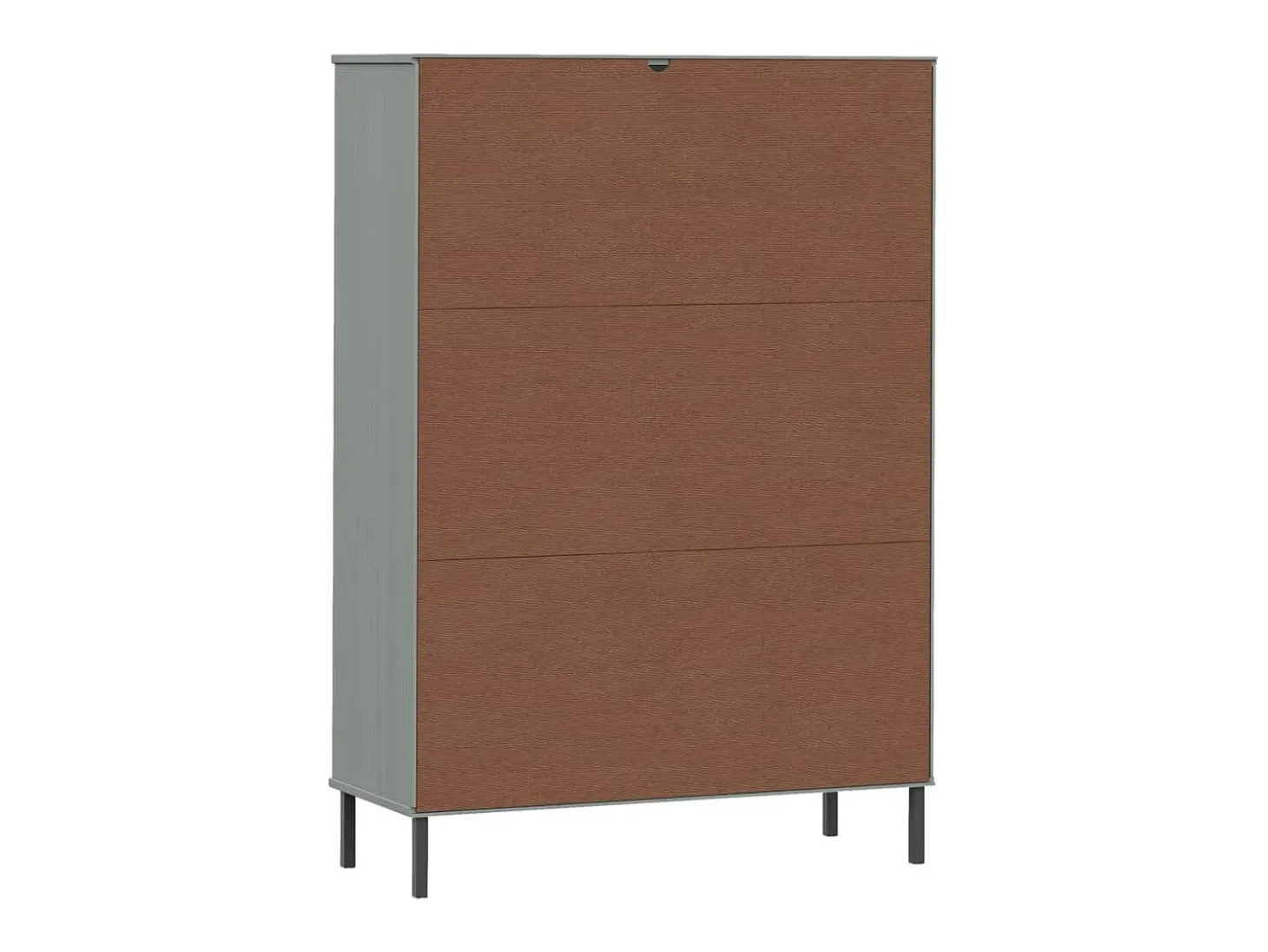Librería patas de metal OSLO madera maciza gris 90x35x128,5cm