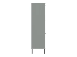 Librería patas de metal OSLO madera maciza gris 90x35x128,5cm