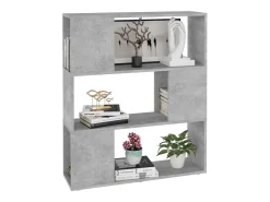 Librería separador contrachapada gris hormigón 80x24x94 cm