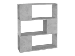 Librería separador contrachapada gris hormigón 80x24x94 cm