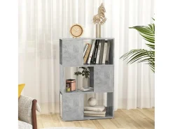 Librería separador contrachapada gris hormigón 60x24x94 cm