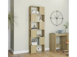 Librería separador contrachapada roble Sonoma 60x24x186 cm