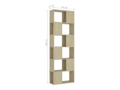 Librería separador contrachapada roble Sonoma 60x24x186 cm