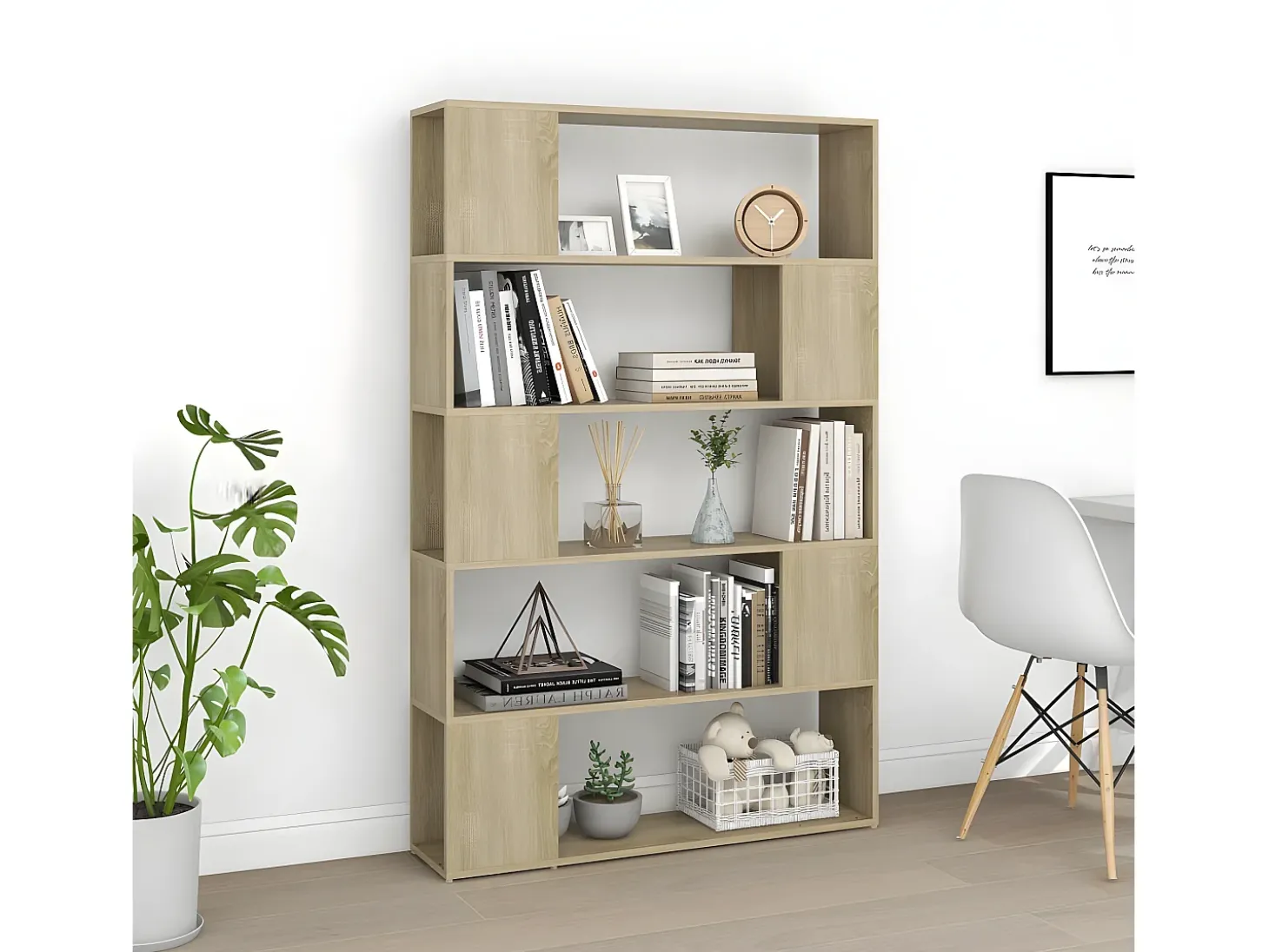 Librería separador contrachapada roble Sonoma 100x24x155 cm