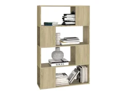 Librería separador contrachapada roble Sonoma 80x24x124,5 cm