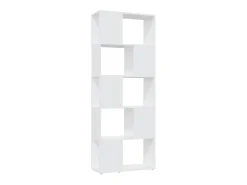 Librería separador madera contrachapada blanco 60x24x155 cm