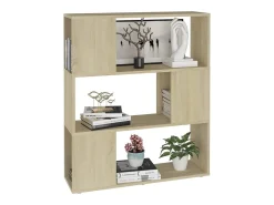 Librería separador madera contrachapada roble Sonoma 80x24x94cm