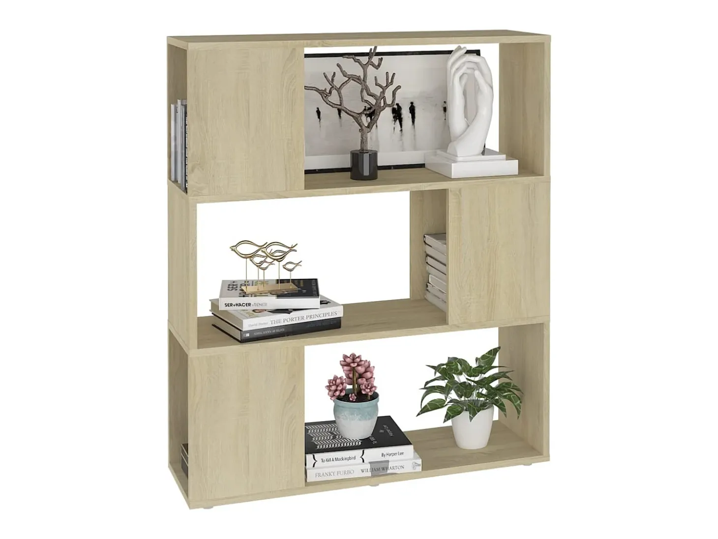 Librería separador madera contrachapada roble Sonoma 80x24x94cm