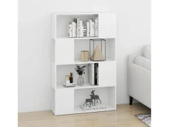 Librería separador madera contrachapada blanco 80x24x124,5 cm