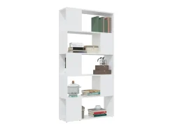 Librería separador madera contrachapada blanco 80x24x155 cm