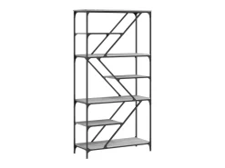 Librería Sonoma gris 91x36x176cm madera de ingeniería y acero