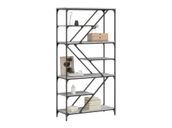 Librería Sonoma gris 91x36x176cm madera de ingeniería y acero