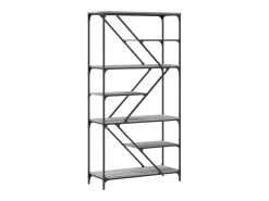 Librería Sonoma gris 91x36x176cm madera de ingeniería y acero