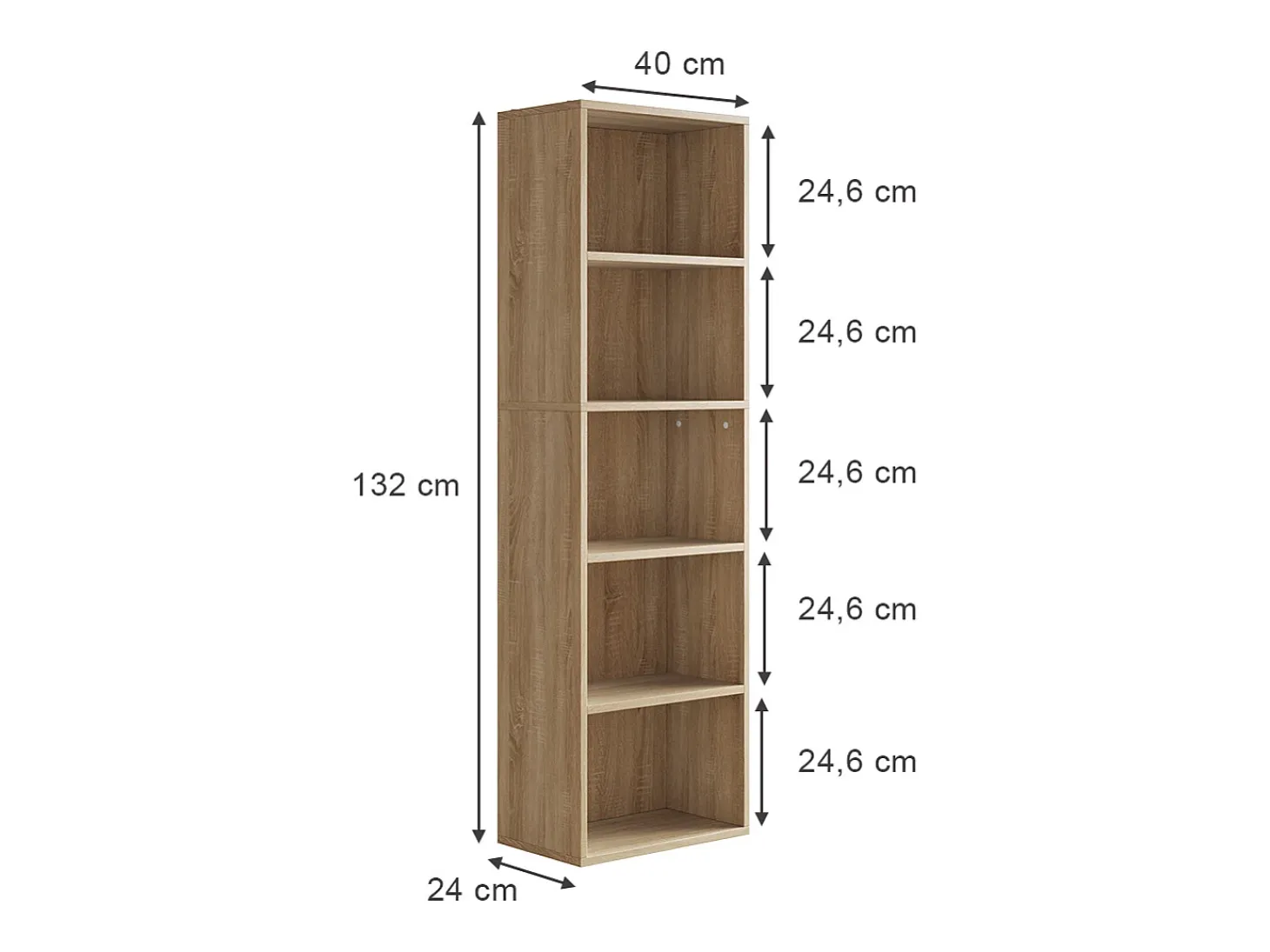 Librería sonoma 40x24x132 bob