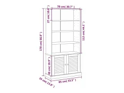 Librería VIGO madera maciza de pino blanco 85x35x170 cm