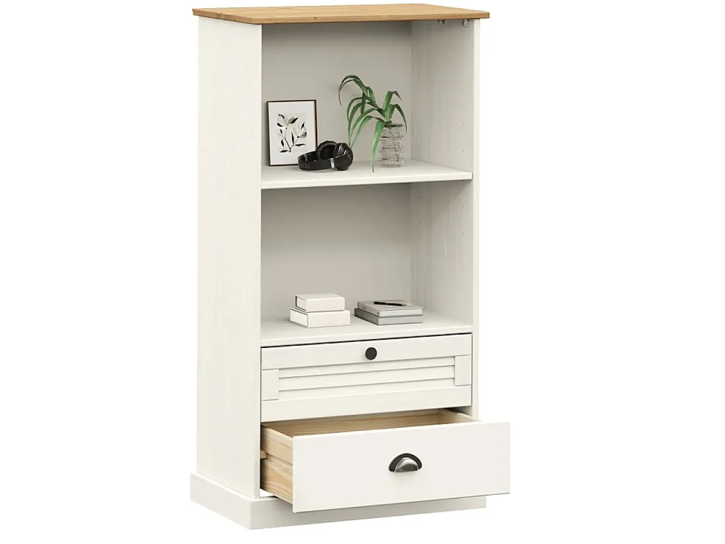 Librería VIGO madera maciza de pino blanco 60x35x114,5 cm ES23827