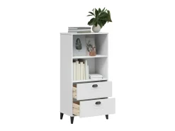 Librería VIKEN madera maciza de pino blanco 60x35x123 cm