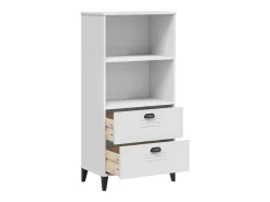 Librería VIKEN madera maciza de pino blanco 60x35x123 cm