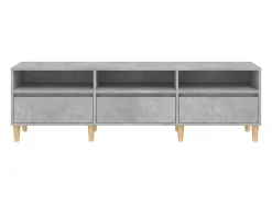 Lin Mueble de TV madera contrachapada gris hormigón 150x30x44,5 cm