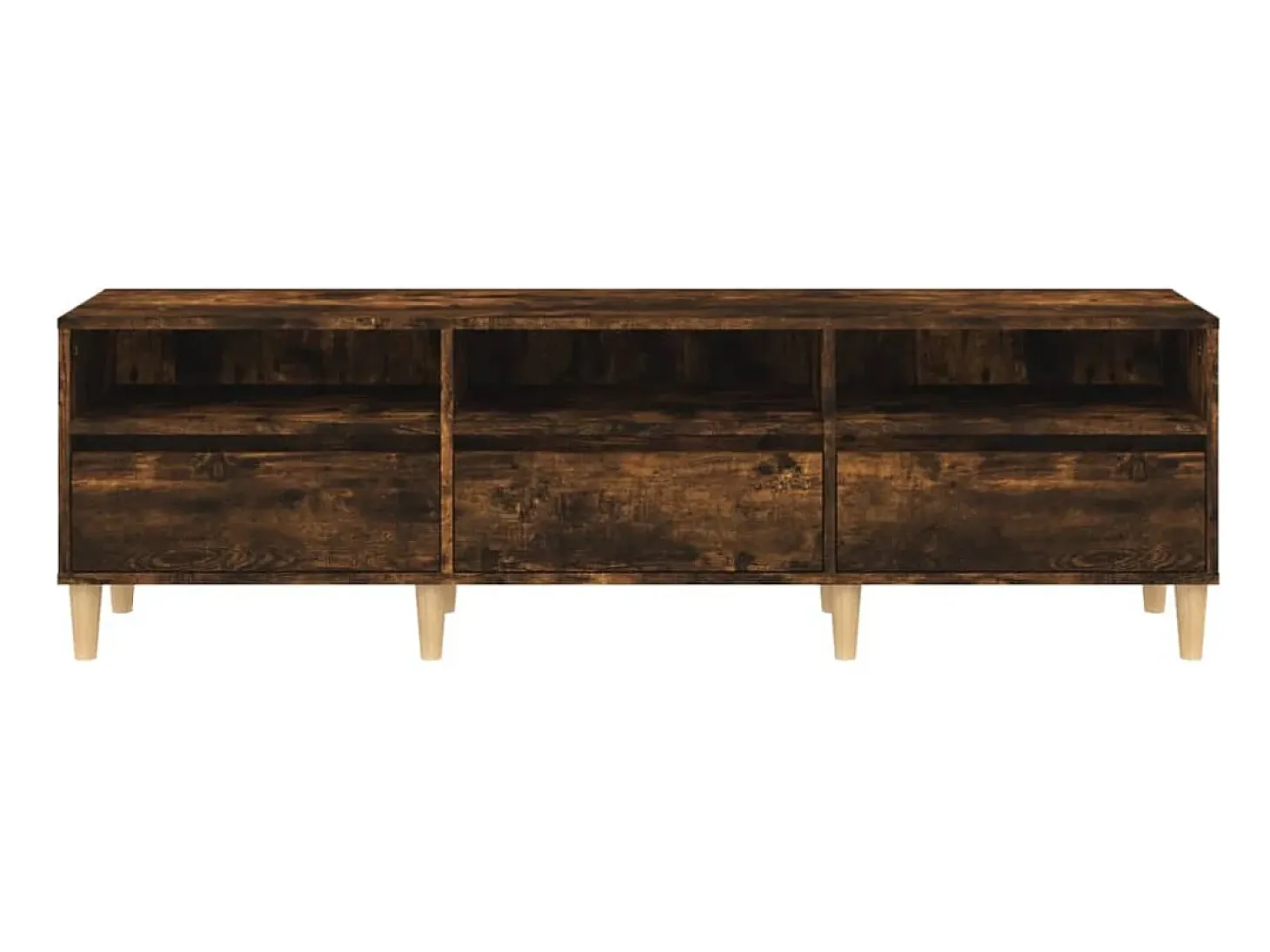 Lin Mueble de TV madera contrachapada roble ahumado 150x30x44,5 cm