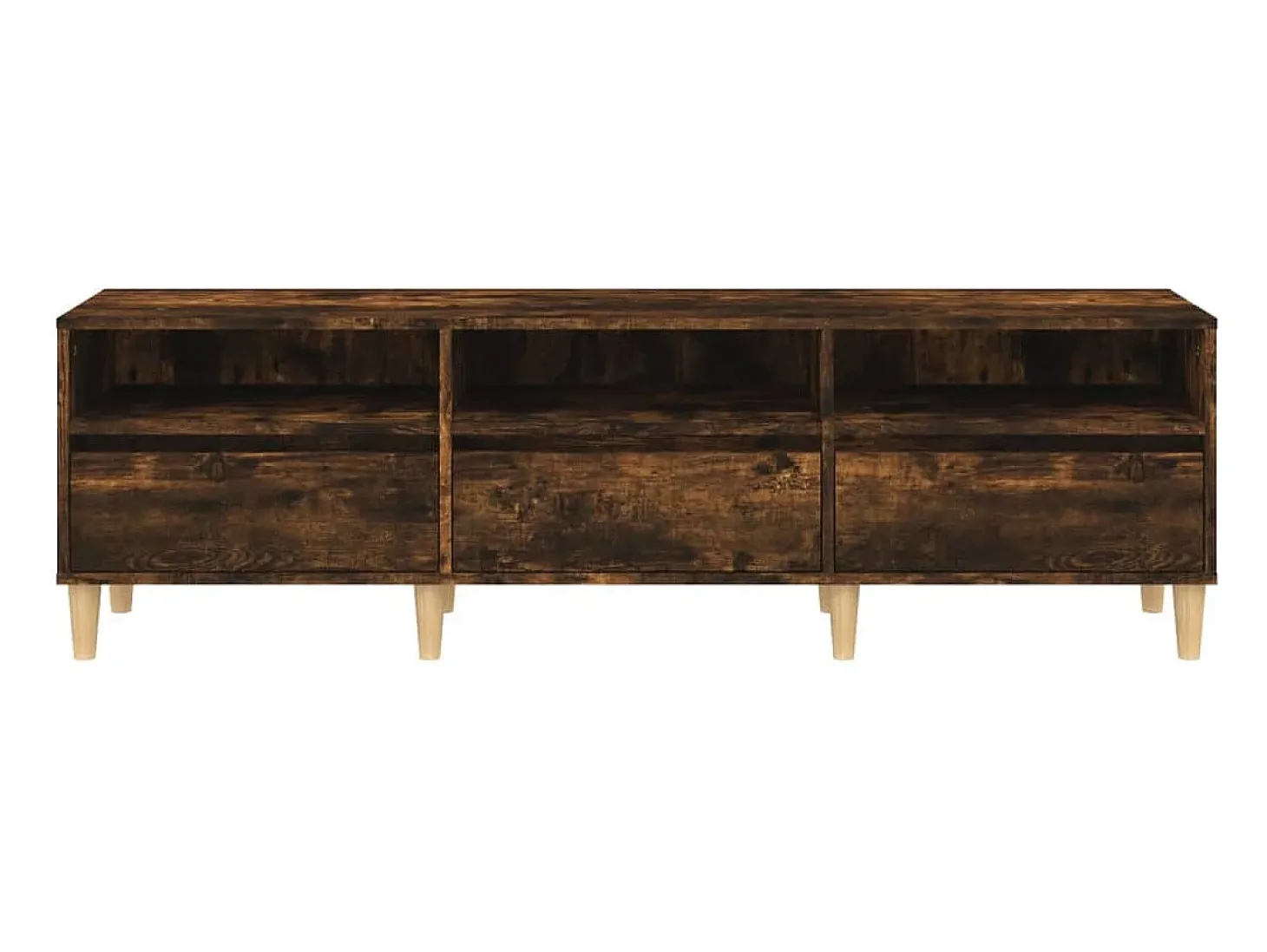 Lin Mueble de TV madera contrachapada roble ahumado 150x30x44,5 cm