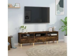 Lin Mueble de TV madera contrachapada roble ahumado 150x30x44,5 cm
