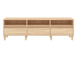 Lin Mueble de TV madera contrachapada roble Sonoma 150x30x44,5 cm