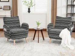 Línea 1.0 - Sillón Relax Bouclé con Reposabrazos con Bolsillos - Confort Ergonómico - Color Caqui - Para Decorar Cualquier Habitación