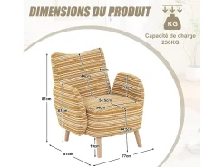 Línea 1.0 - Sillón Relax Bouclé con Reposabrazos con Bolsillos - Confort Ergonómico - Para Decorar Cualquier Habitación